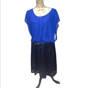 3x blue and black dress